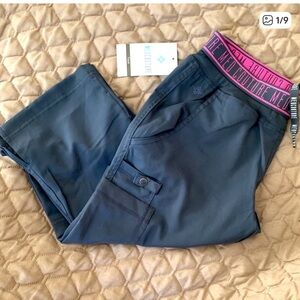 Med Couture Navy Blue Pants with Pink Waistband